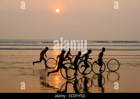 Der zweitlängste Cox`s Bazaar Sea Beach der Welt, Bangladesch Stockfoto